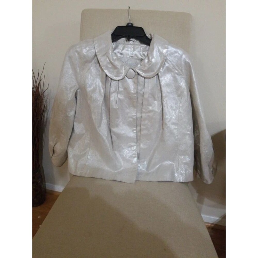 Women's size L Vintage metallic leather jacket 60s style